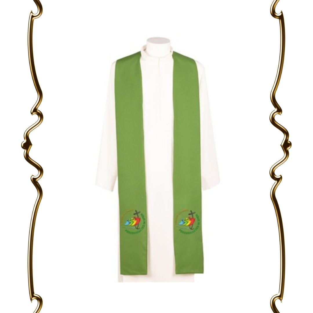 stola Giubileo 2025 ricamata verde