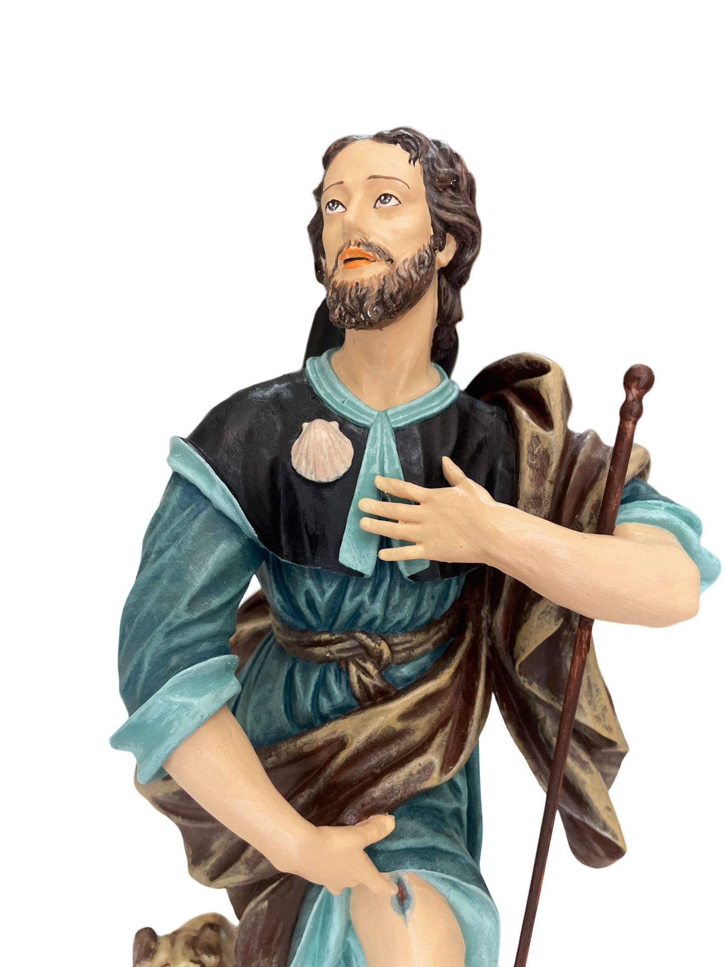 Statua San Rocco - 40cm - dipinta a mano