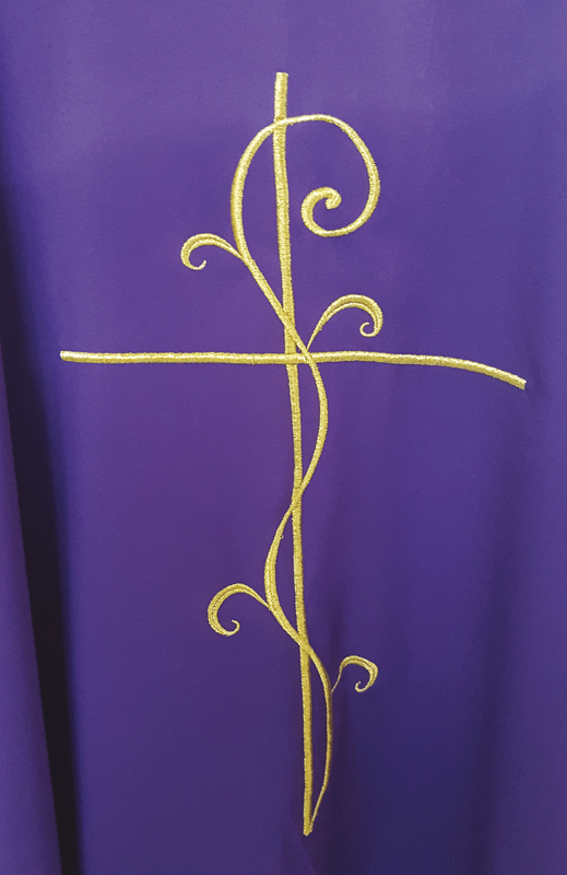 Casula ricamo croce davanti e dietro