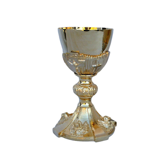 Calice Angeli colore oro, altezza 19,5cm – diam. 10cm - Lux Dei - Vendita Articoli Religiosi