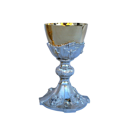 Calice Angeli colore oro e argento, altezza 19,5cm – diam. 10cm - Lux Dei - Vendita Articoli Religiosi