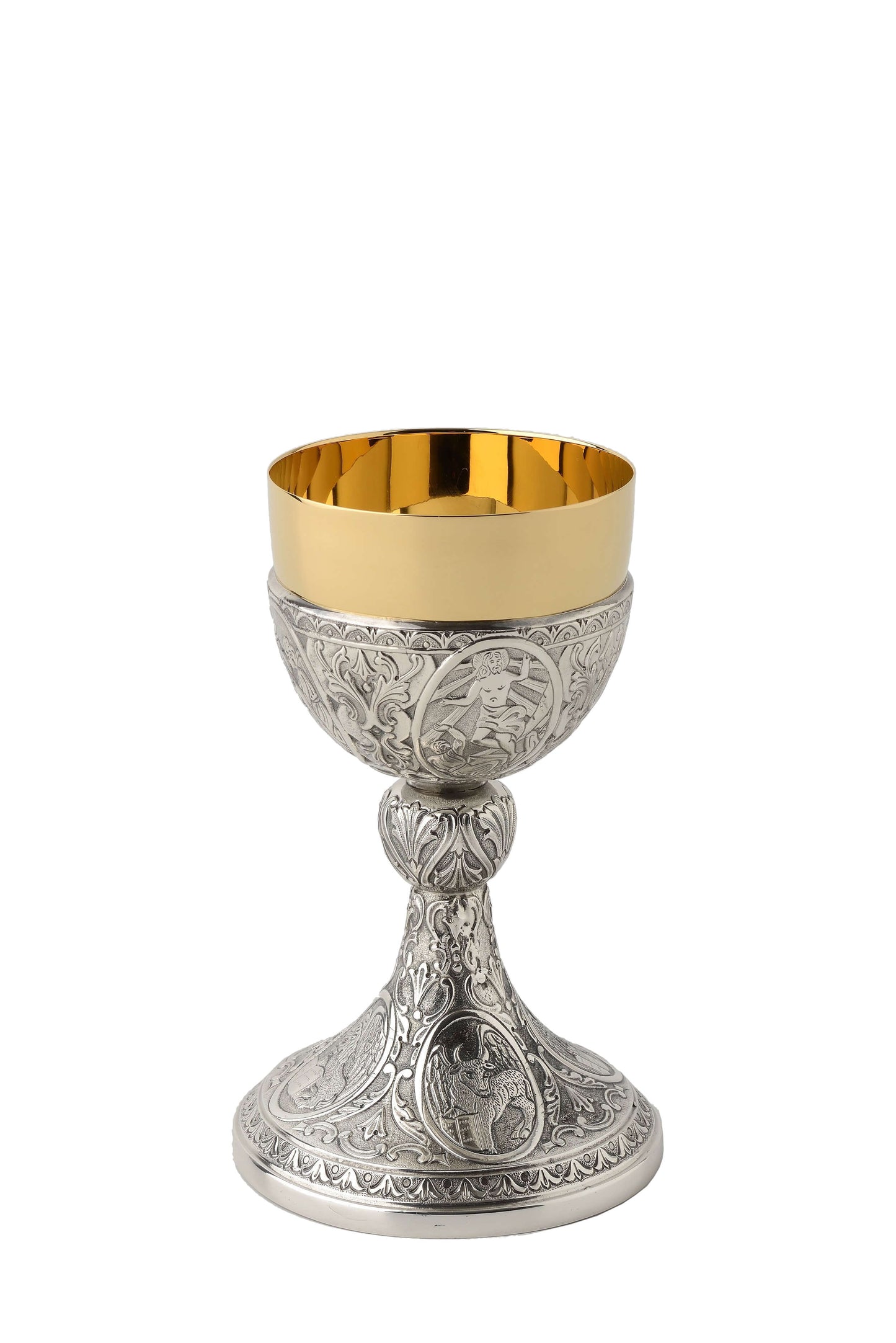 Calice Cesellato Simboli Emblematici 4 Santi - Lux Dei - Vendita Articoli Religiosi