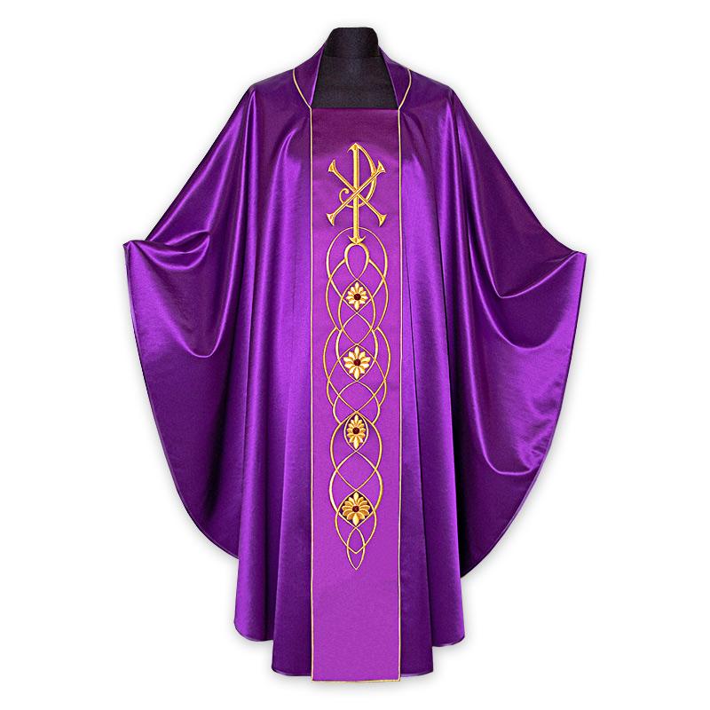 Casula con croci ricamate a macchina con pietre naturali - luxdei.it