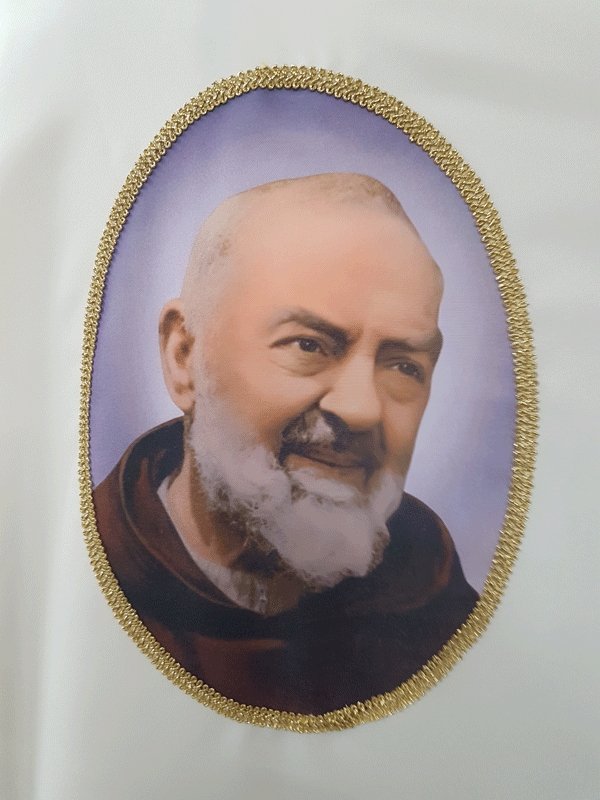 Casula con stampa di padre pio - luxdei.it
