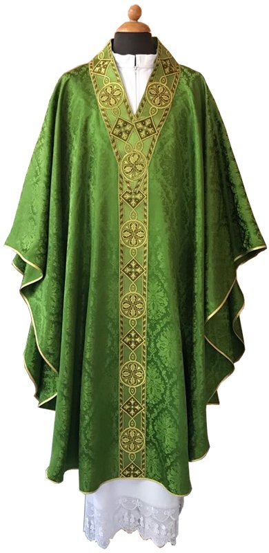 Casula damascata con particolare scollatura - luxdei.it