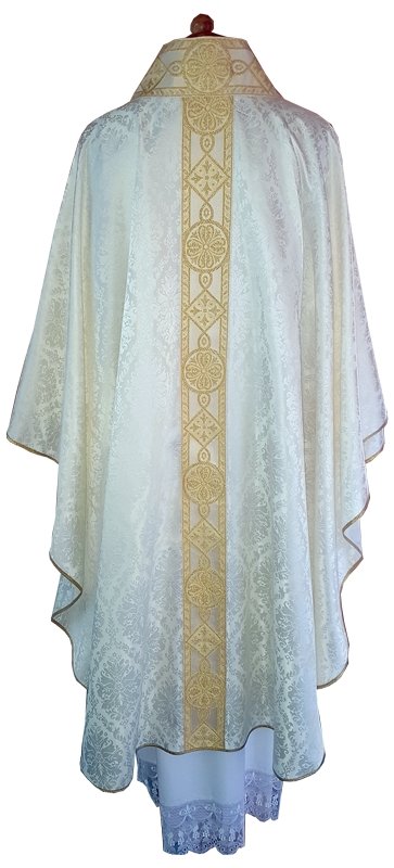 Casula damascata con particolare scollatura - luxdei.it