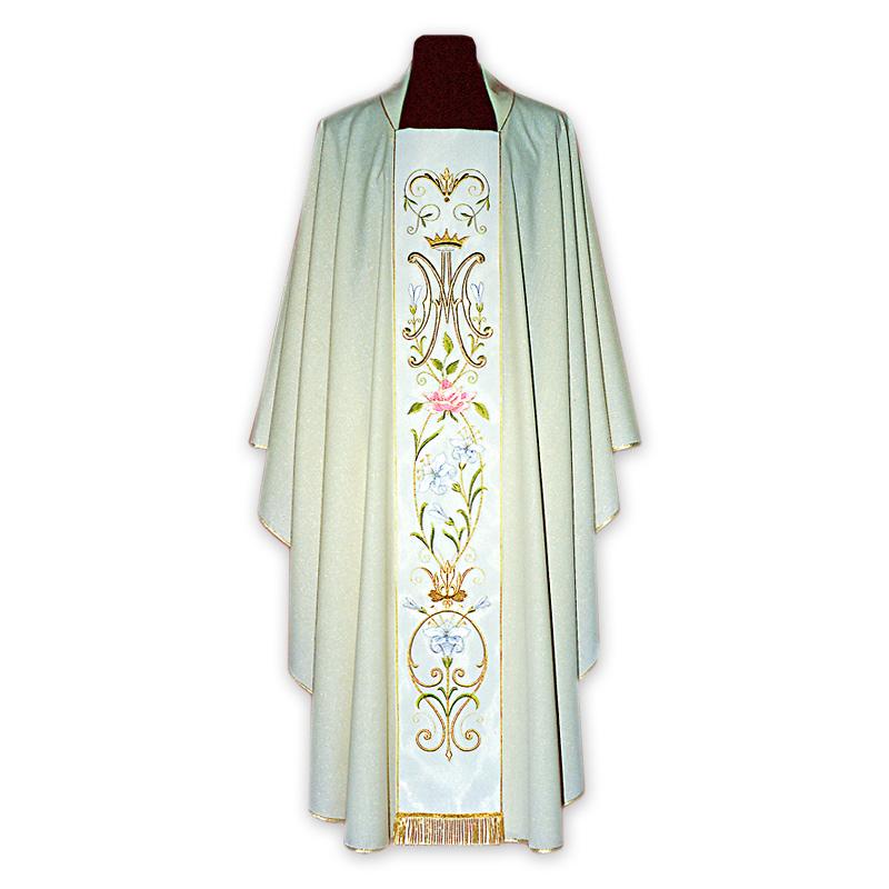 Casula mariana con croci ricamate a macchina - luxdei.it