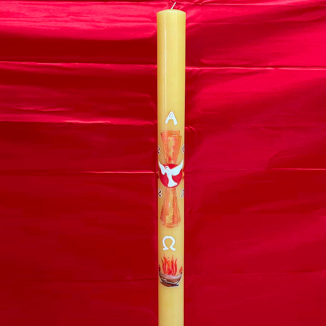 Cero pasquale dipinto a mano in cera d'api 80x120cm