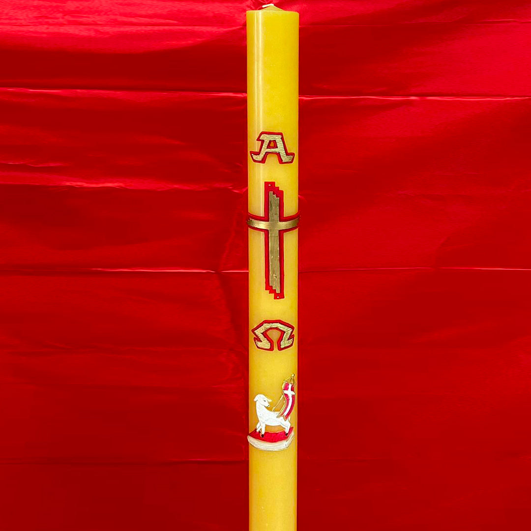 Cero pasquale con rilievo in cera d'api (80x100 cm)