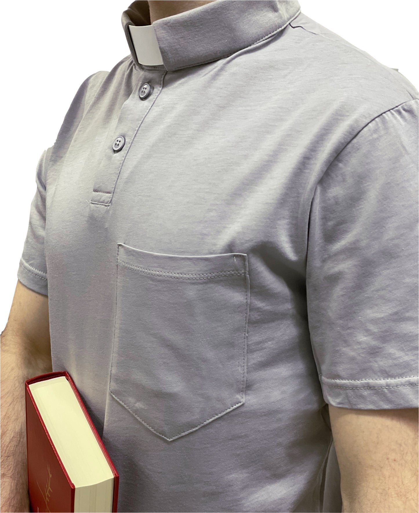 Polo Clergyman Sacerdote Cotone 100% - Grigio Chiaro - luxdei.it