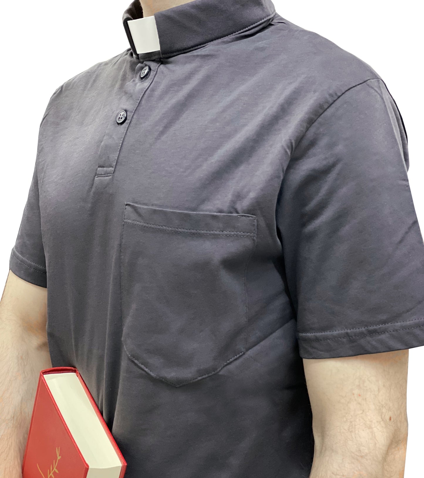 Polo Clergyman Sacerdote Cotone 100% - Grigio Scuro - luxdei.it