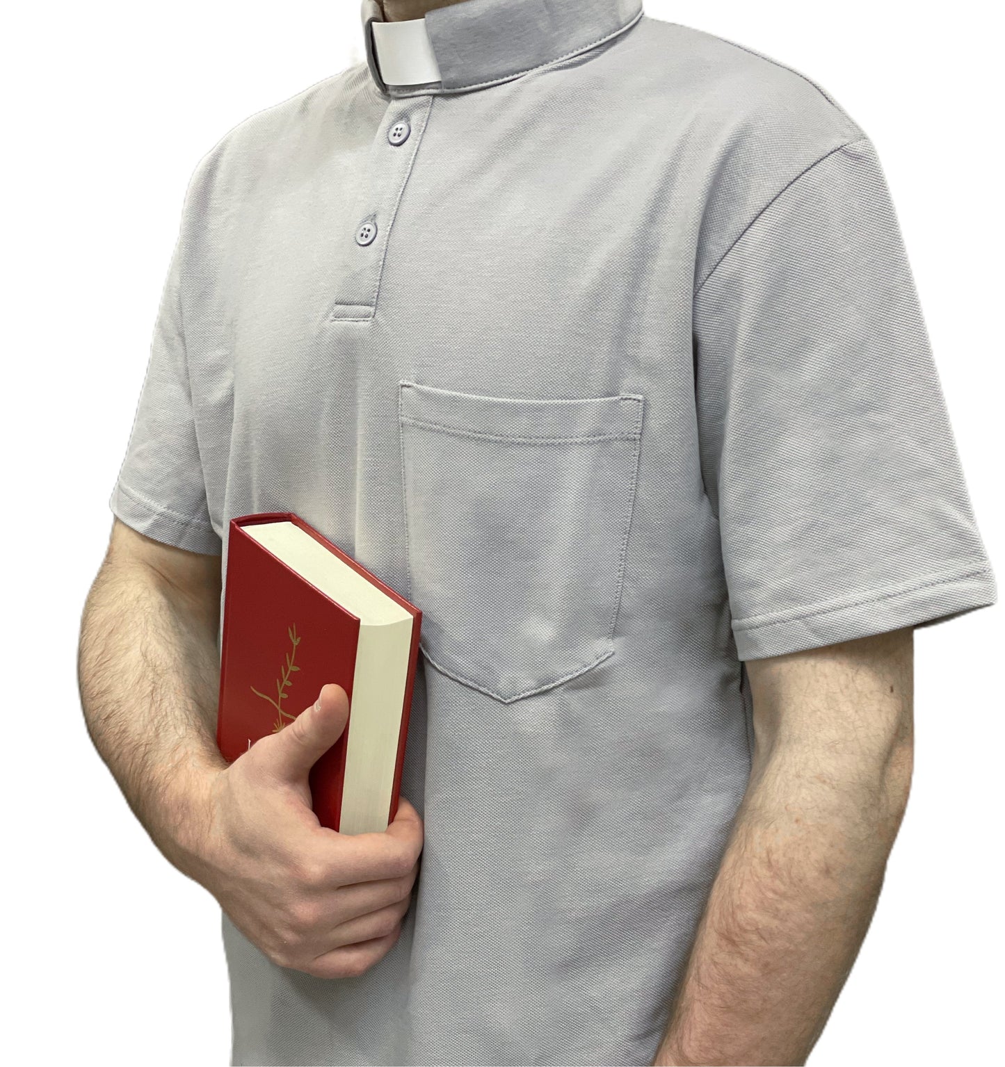 Polo Clergyman Sacerdote Cotone Piquet - Grigio Chiaro - luxdei.it