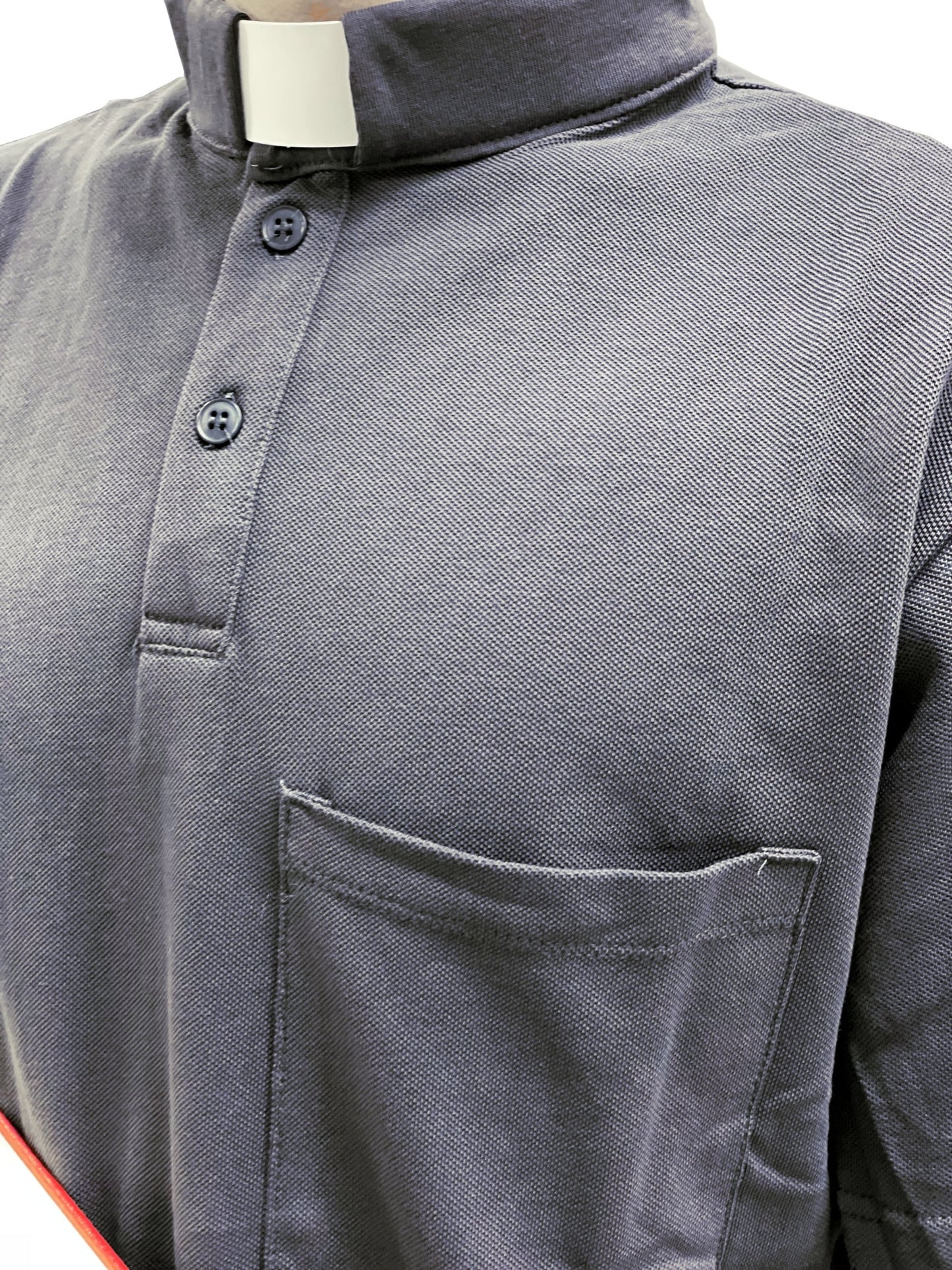 Polo Clergyman Sacerdote Cotone Piquet - Grigio Scuro - luxdei.it