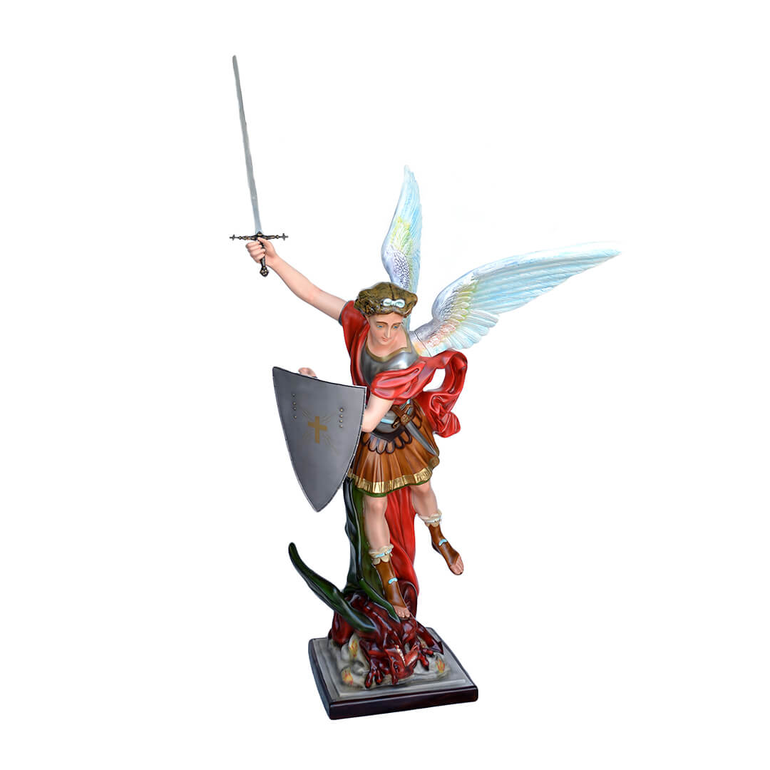 Statua San Michele, ali aperte con scudo e spada - 160cm - Lux Dei - Vendita Articoli Religiosi