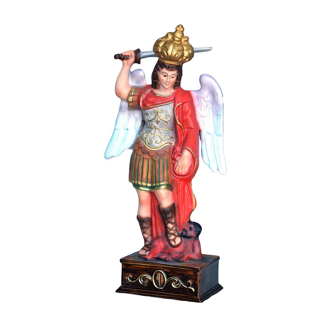 Statua San Michele, ali chiuse - 30cm - Lux Dei - Vendita Articoli Religiosi