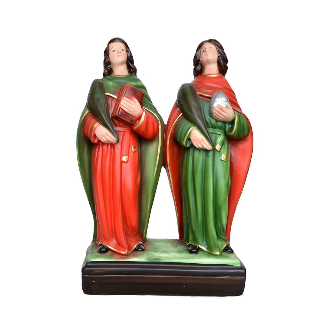 Statua Santi Cosma e Damiano - 28cm - Lux Dei - Vendita Articoli Religiosi