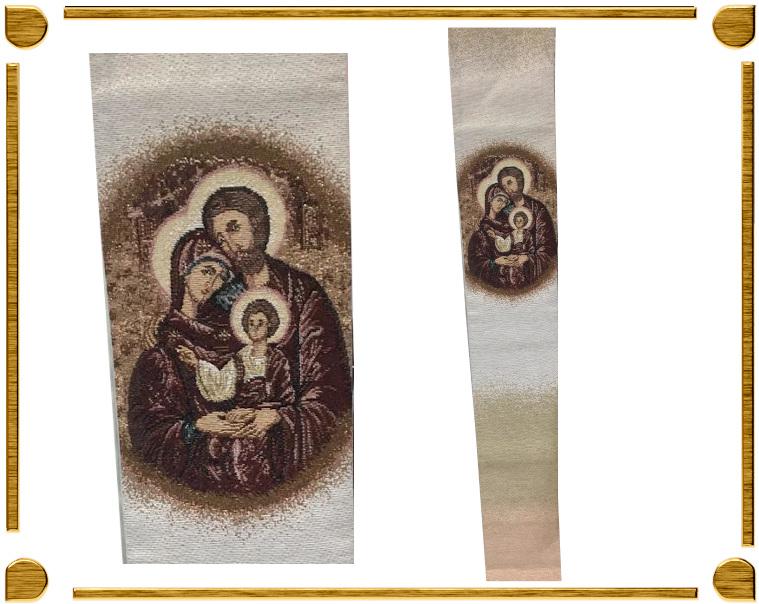 Stola Lavorata con Applicazione Sacra famiglia - luxdei.it