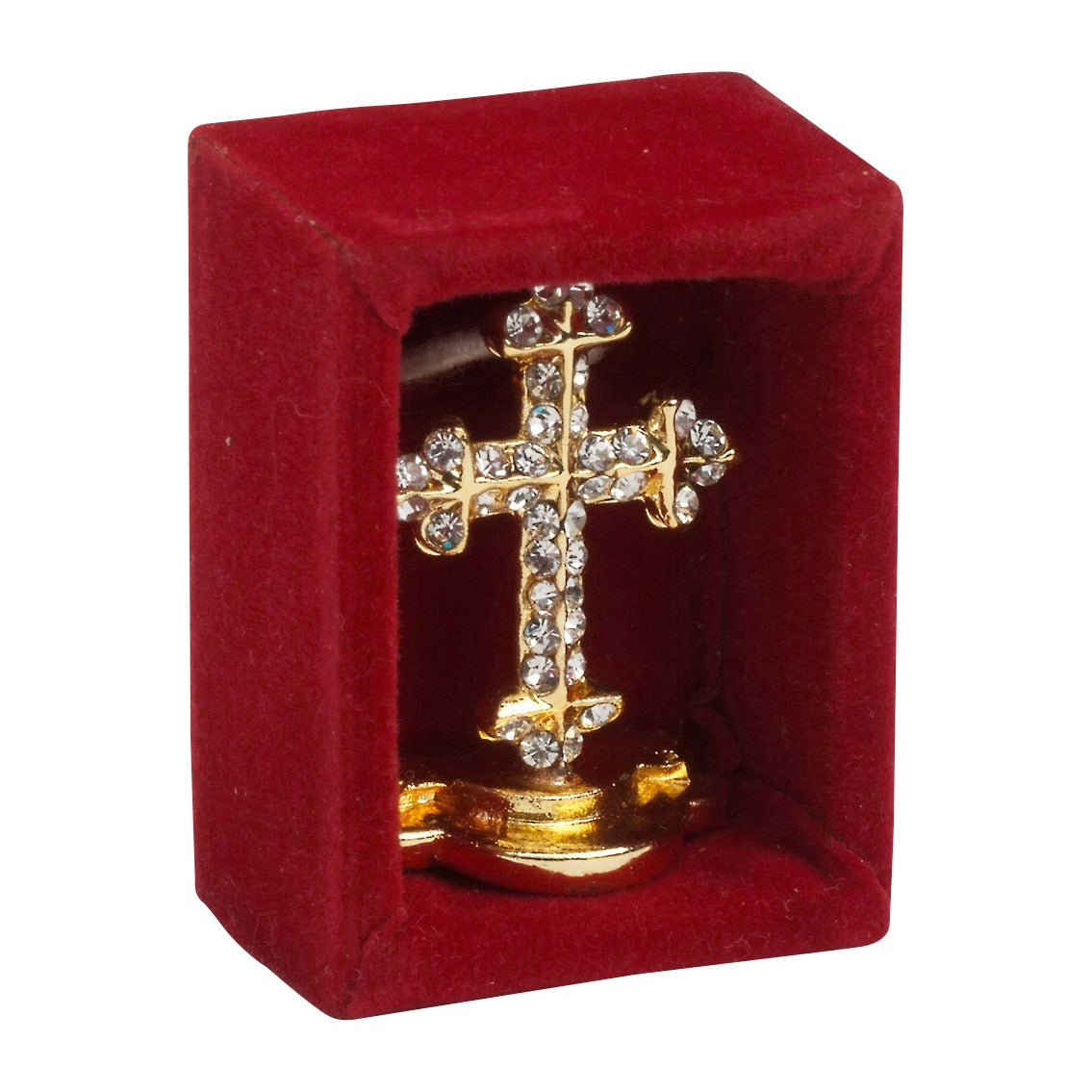 Croce mini dorato con pietre