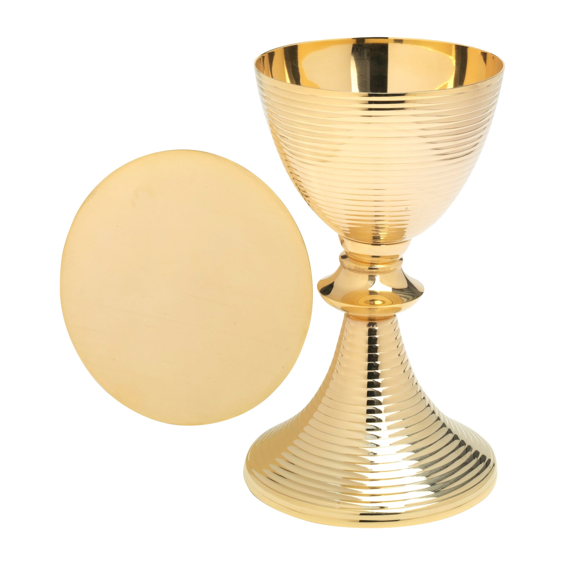 Calice con patena dorato H 21 cm