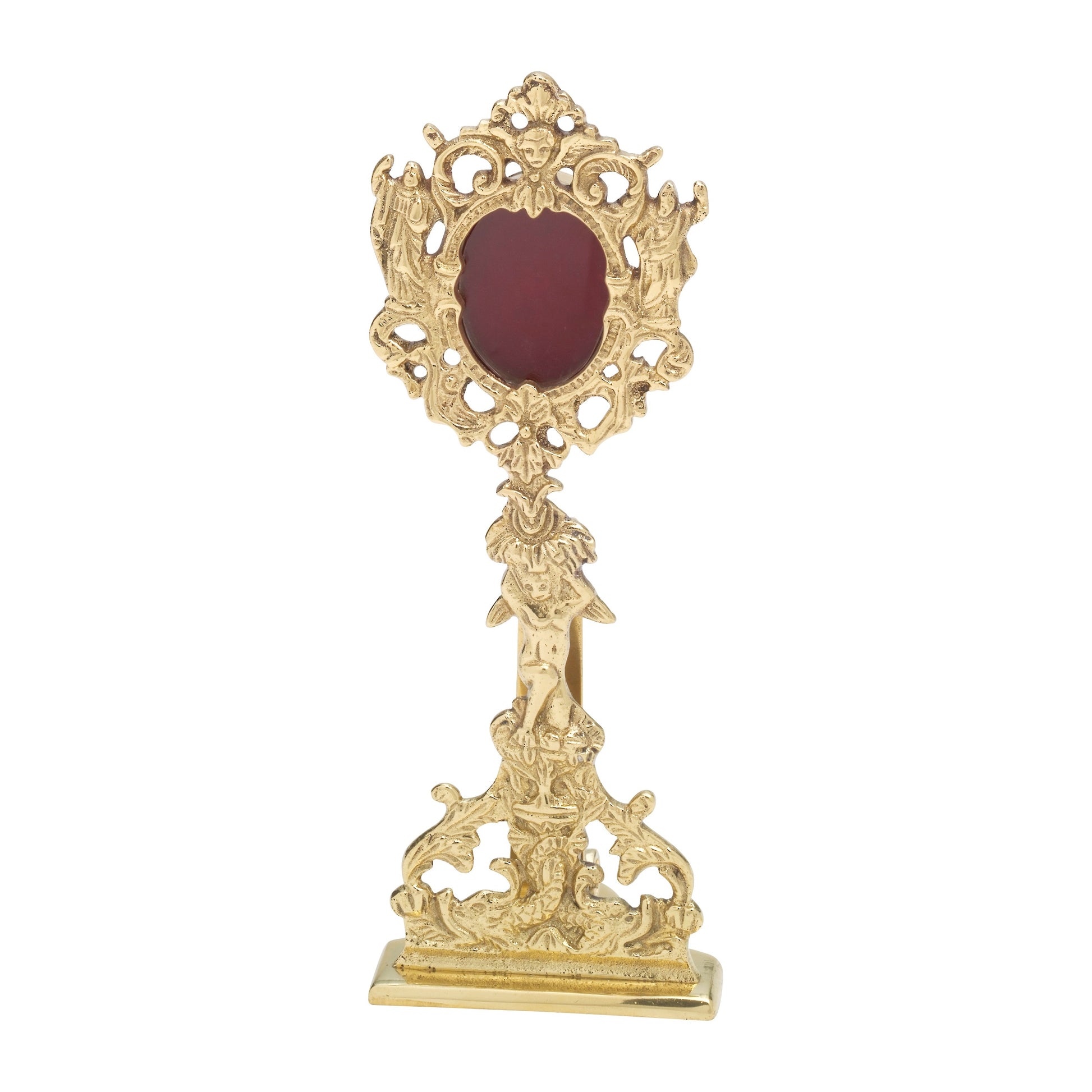 Reliquiario di ottone H 22 cm