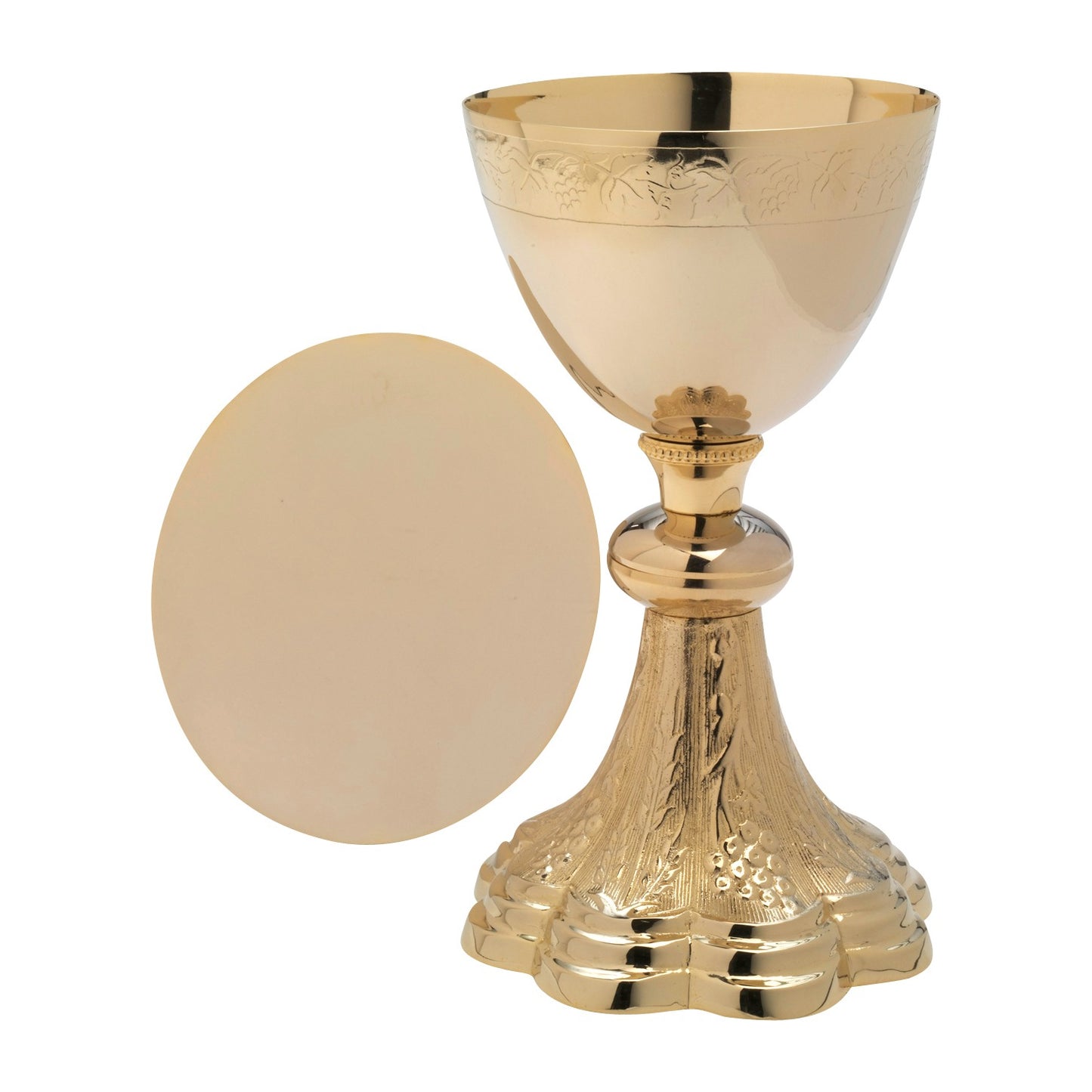 Calice con patena dorato H 21,5 cm