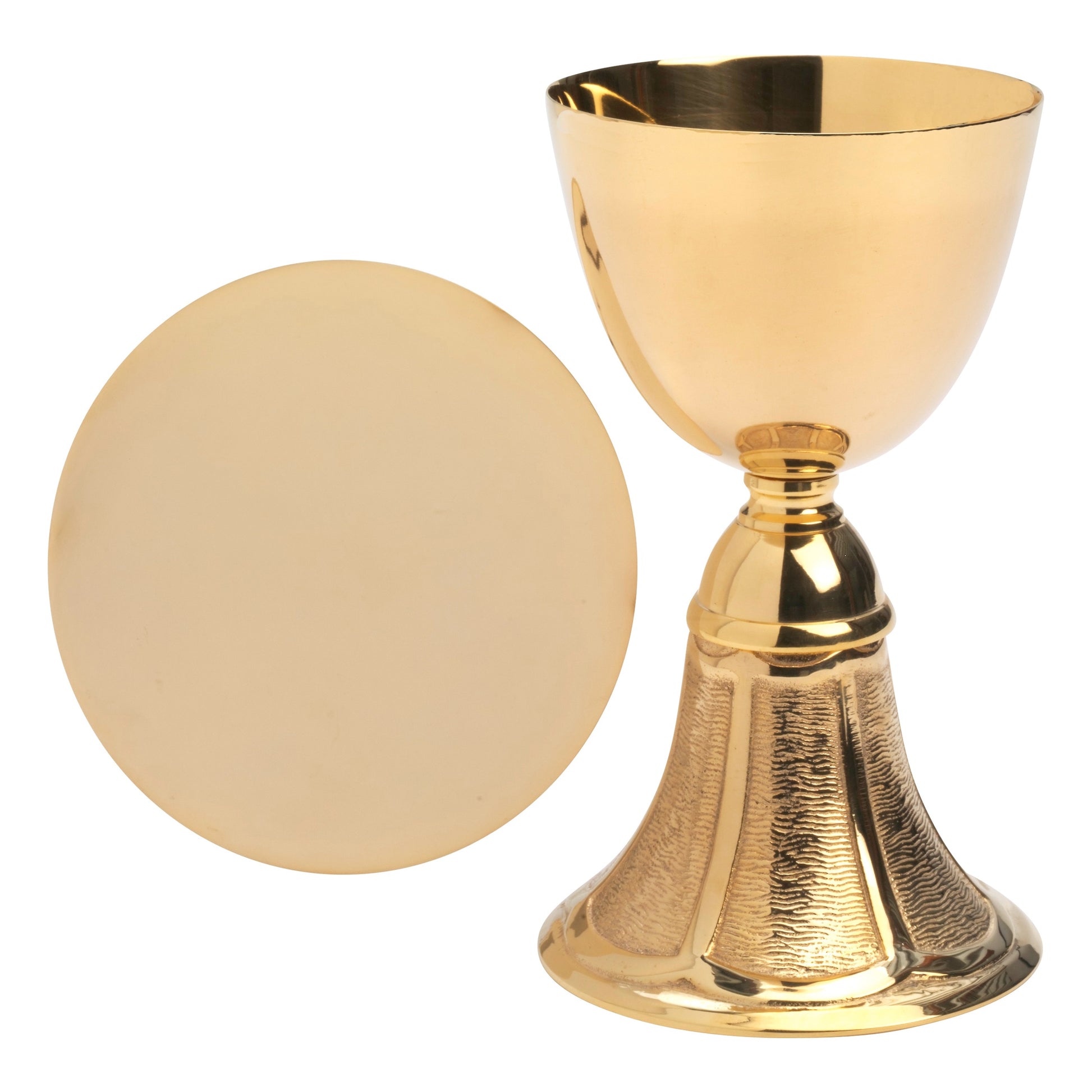 Calice con patena dorato H 18,5 cm