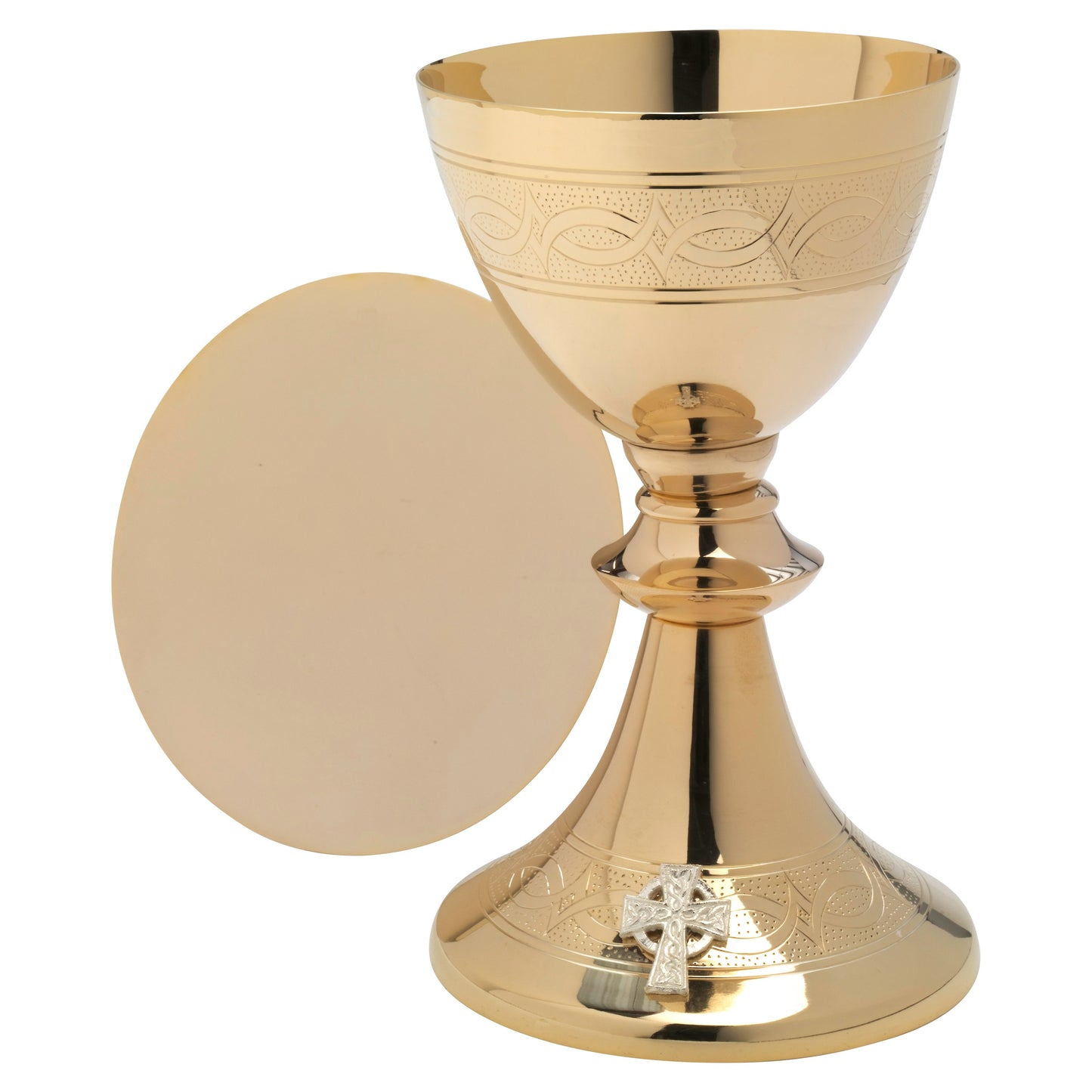 Calice con patena dorato H 20 cm