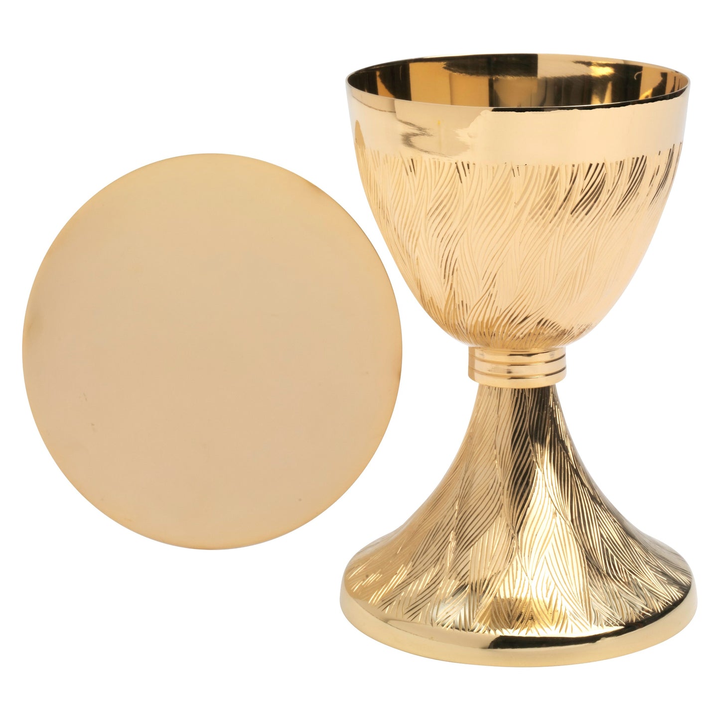 Calice con patena dorato H 17 cm