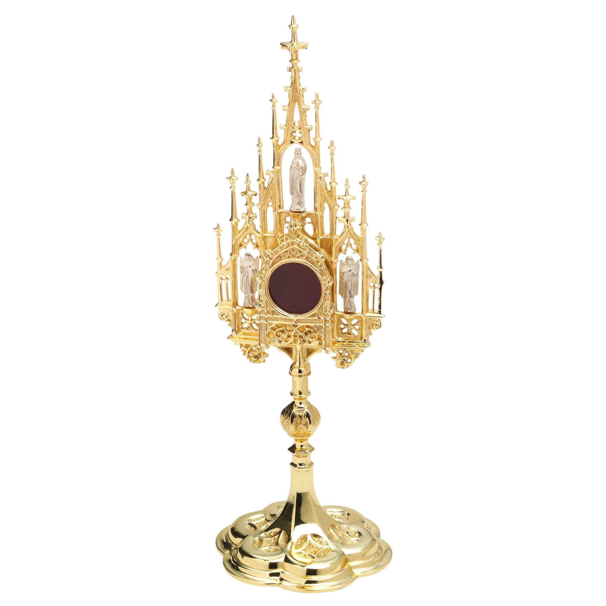 Reliquiario gotico dorato H 40 cm