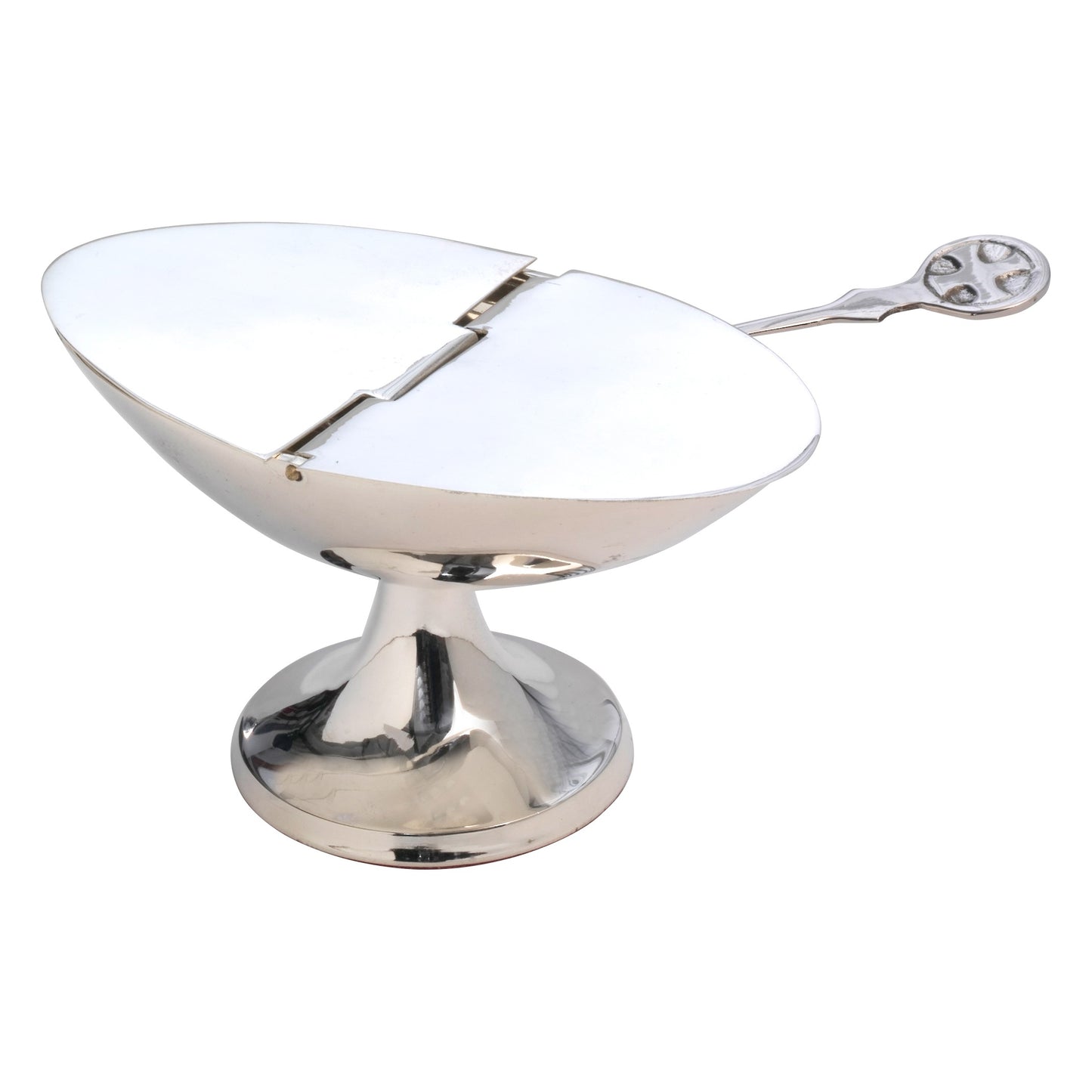Navetta placcato argento con cucchiaino 7x13 cm