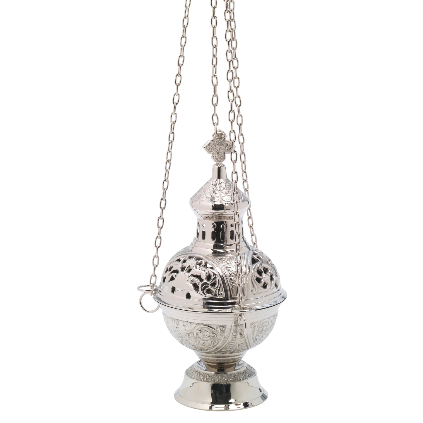 Turibolo placcato nickel H 28 cm