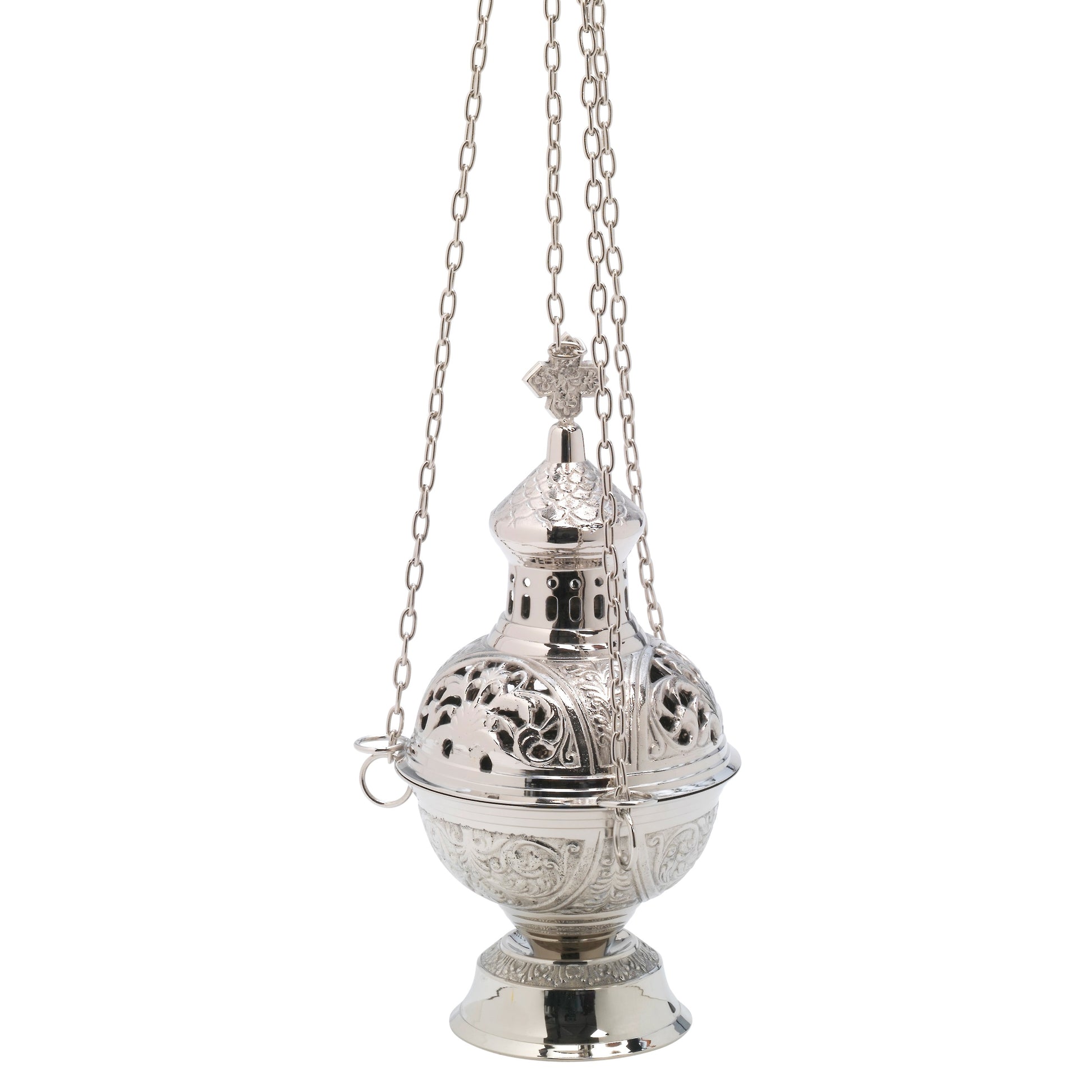 Turibolo placcato nickel H 28 cm