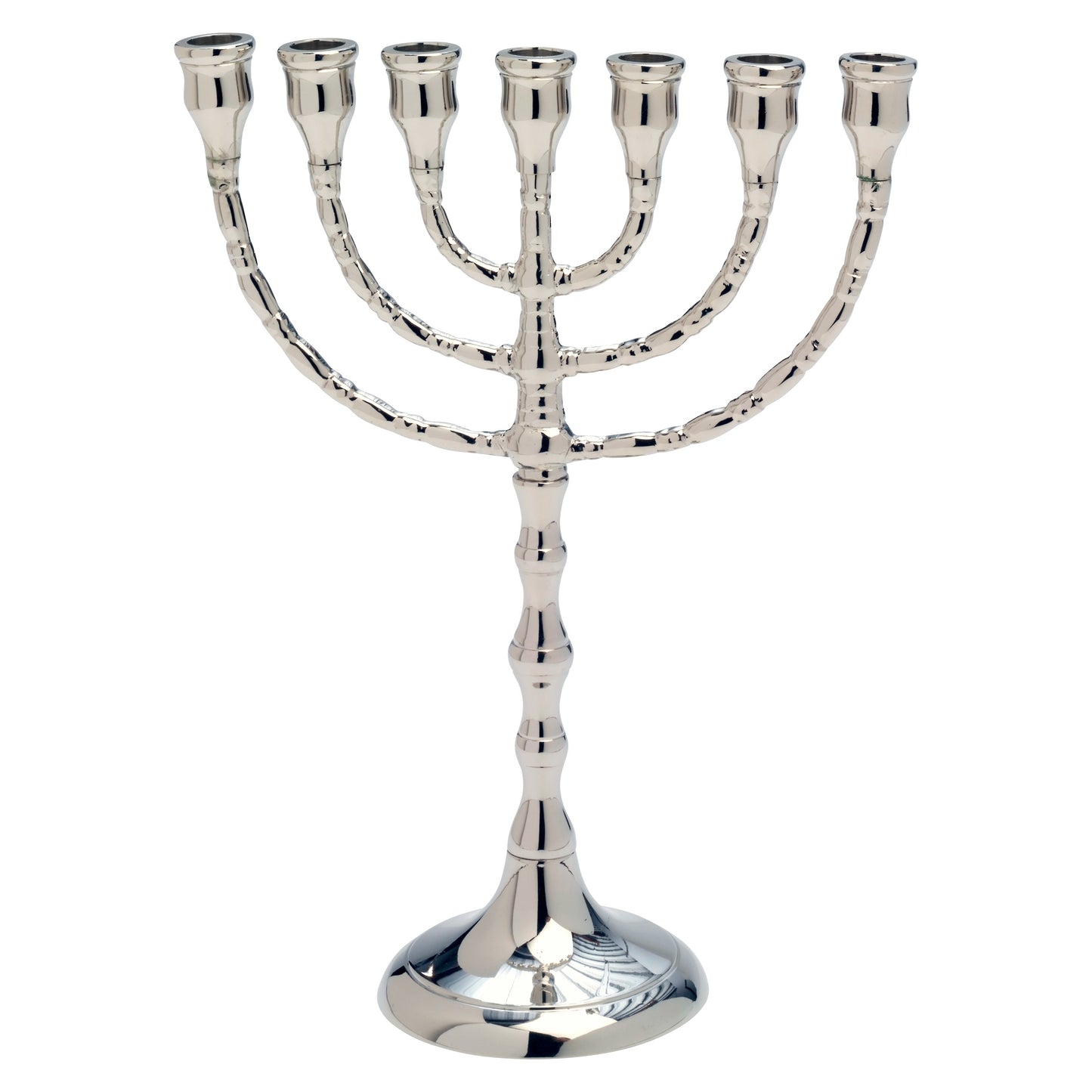 Menora placcato nickel H 25 cm