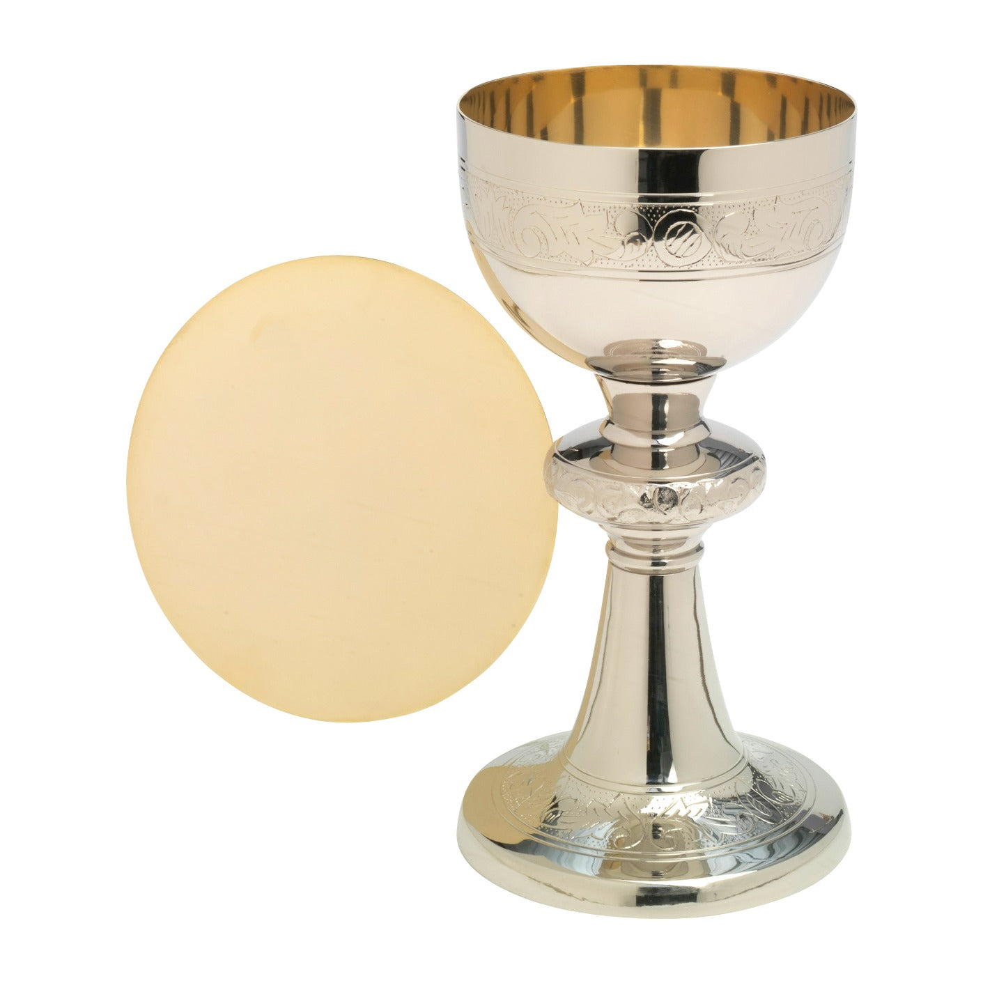 Calice placcato nickel dorato dall´interno H 20 cm