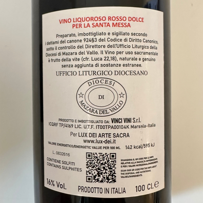 Vino liquoroso Rosso per Santa Messa - 1 Litro