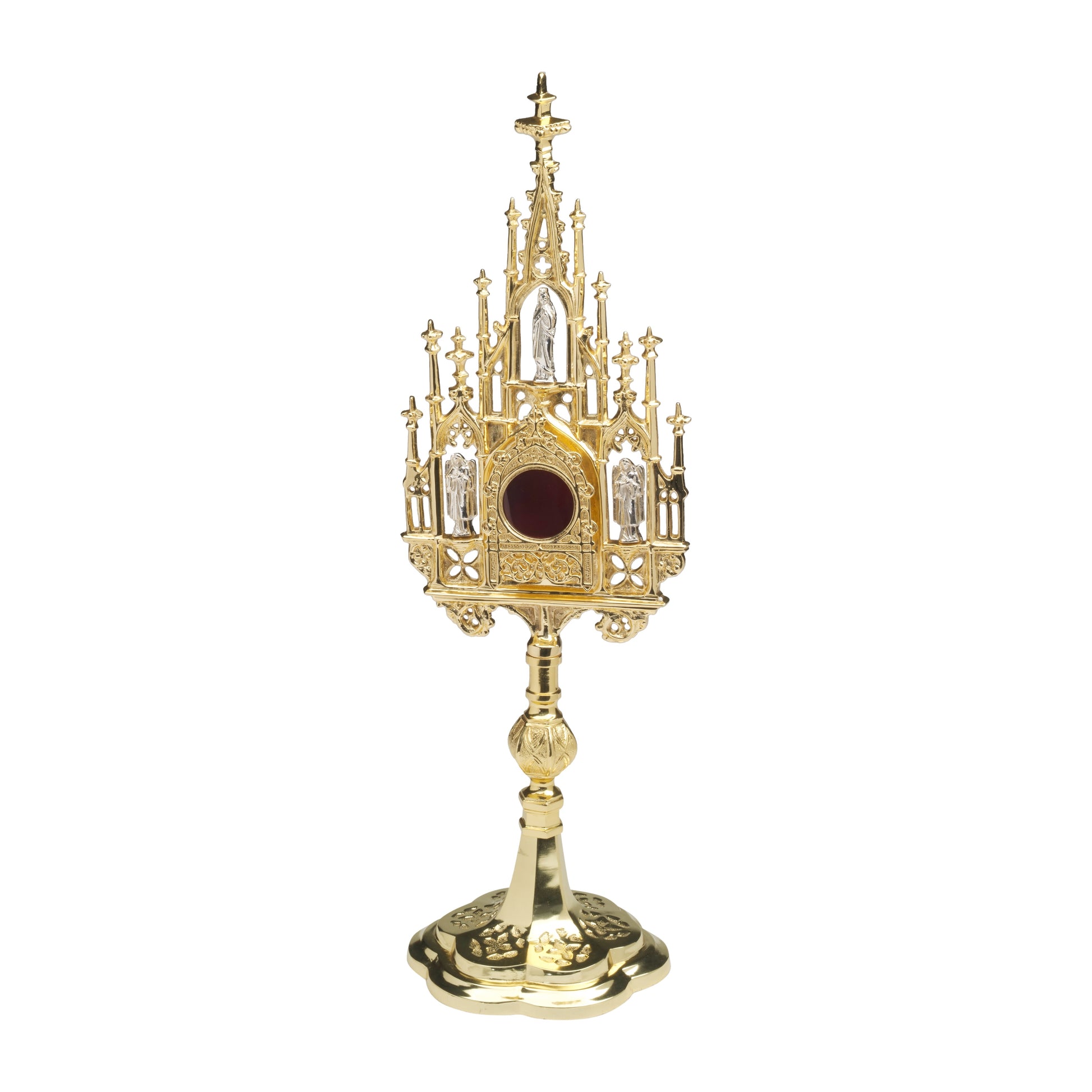 Reliquiario gotico dorato H 57 cm