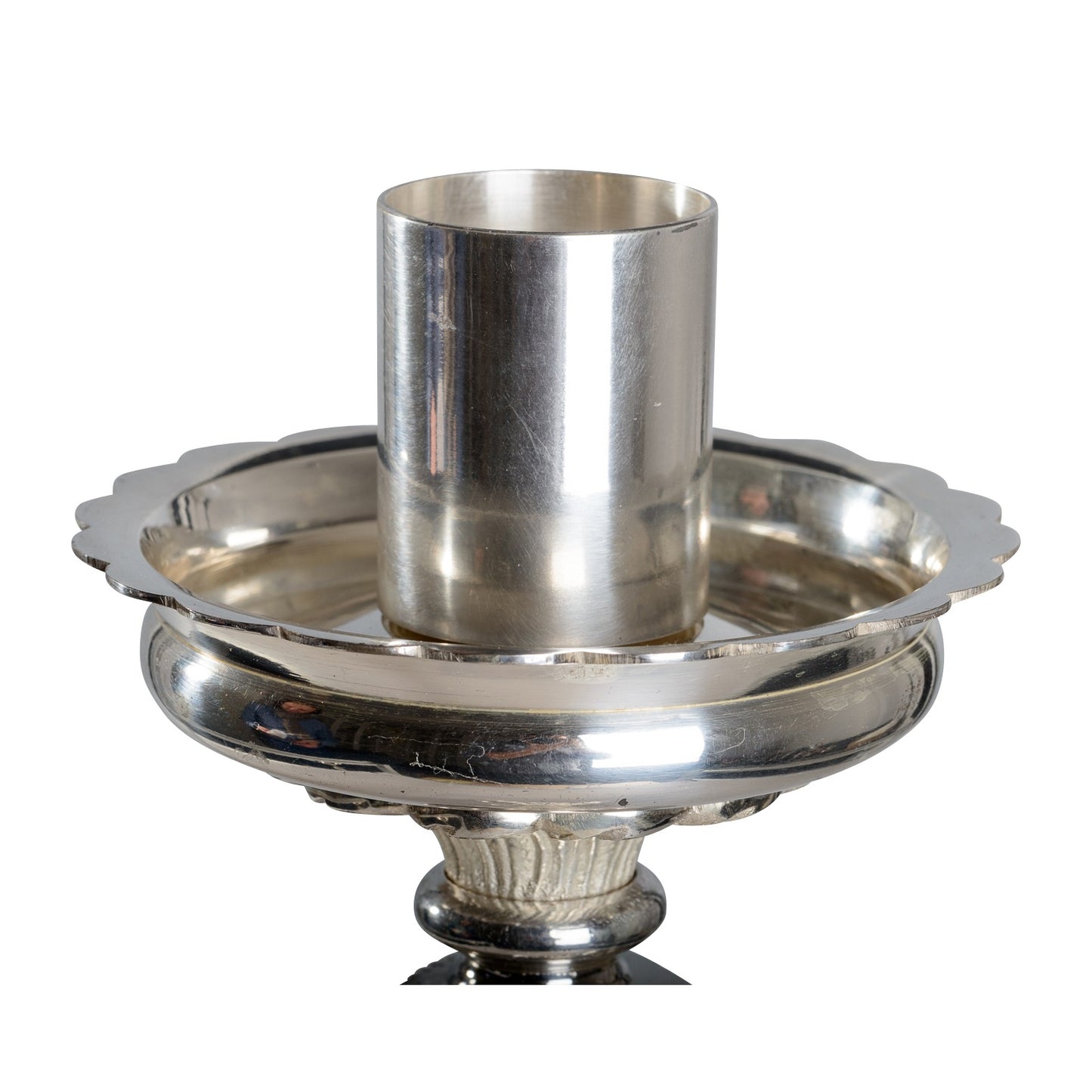 Candeliere placcato argento H 39 cm