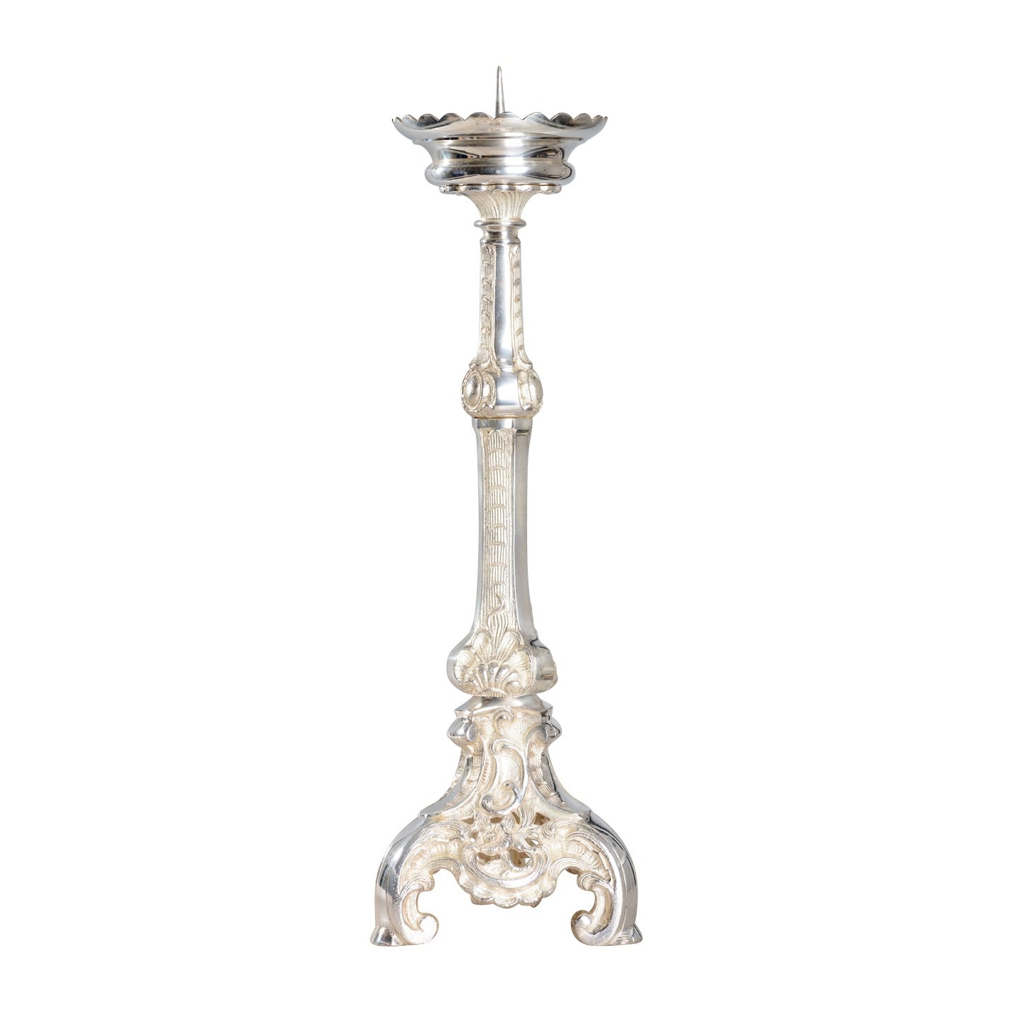 Candeliere placato argento H 50 cm