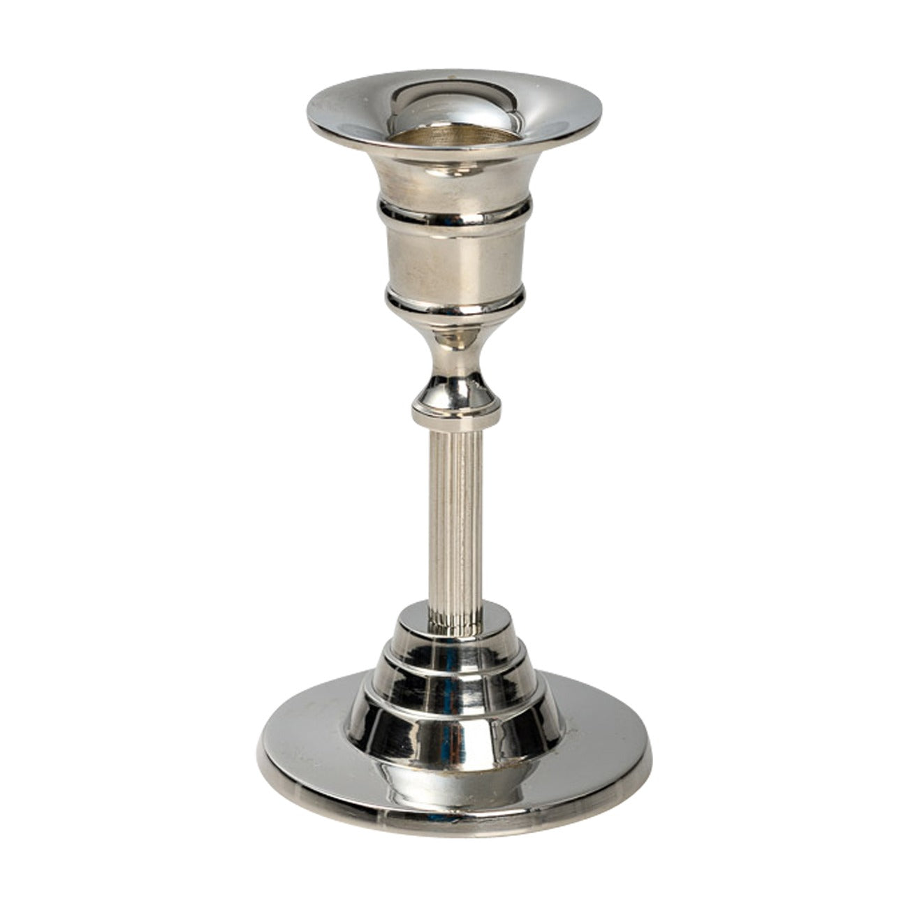Portacandela placcato nickel H 12 cm