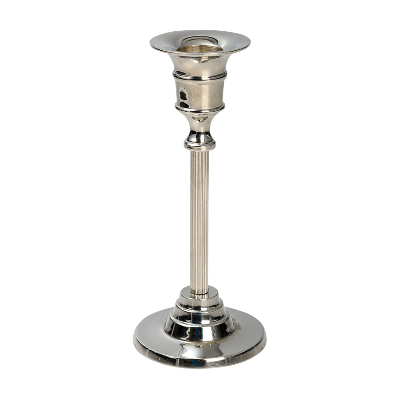 Portacandela placcato nickel H 16 cm