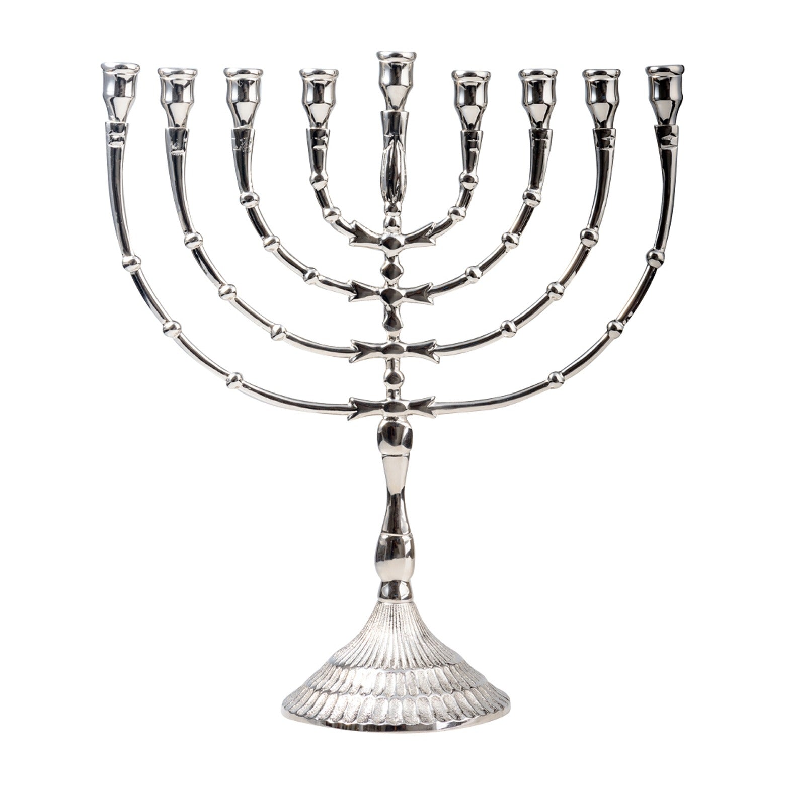 Chanukah 9 bracci placcato nickel H 32 cm