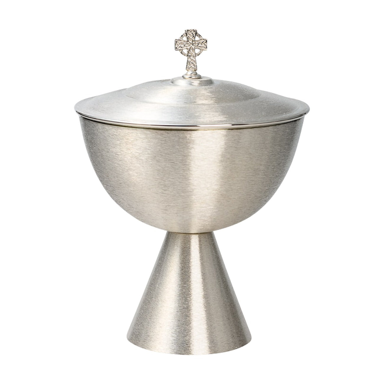 Pisside placcato nickel, dorato dell´interno H 20 cm