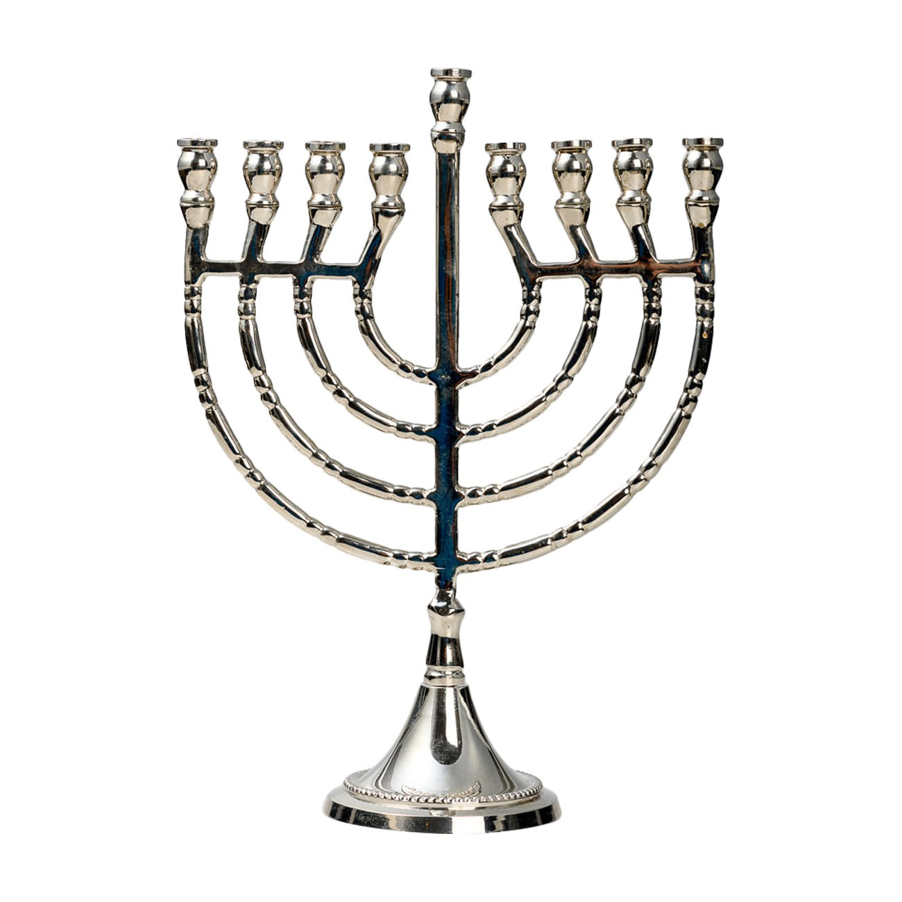 Chanukah 9 bracci placcato nickel H 21,5 cm