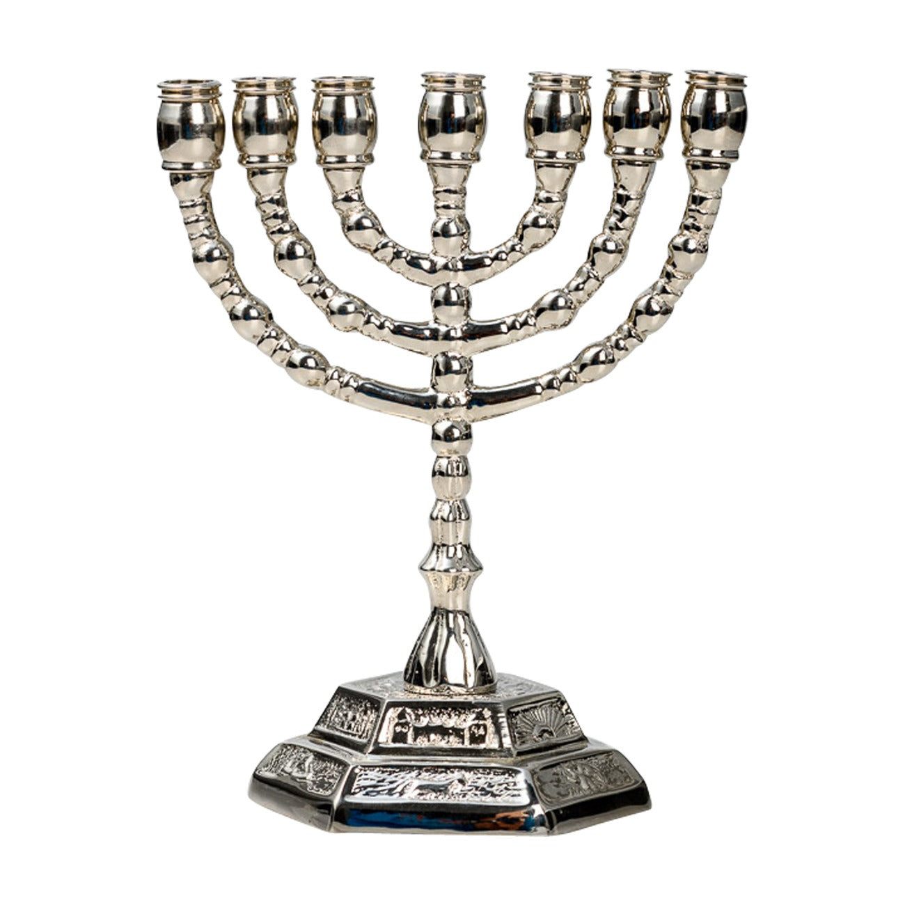 Menorah placcato nickel H 13 cm
