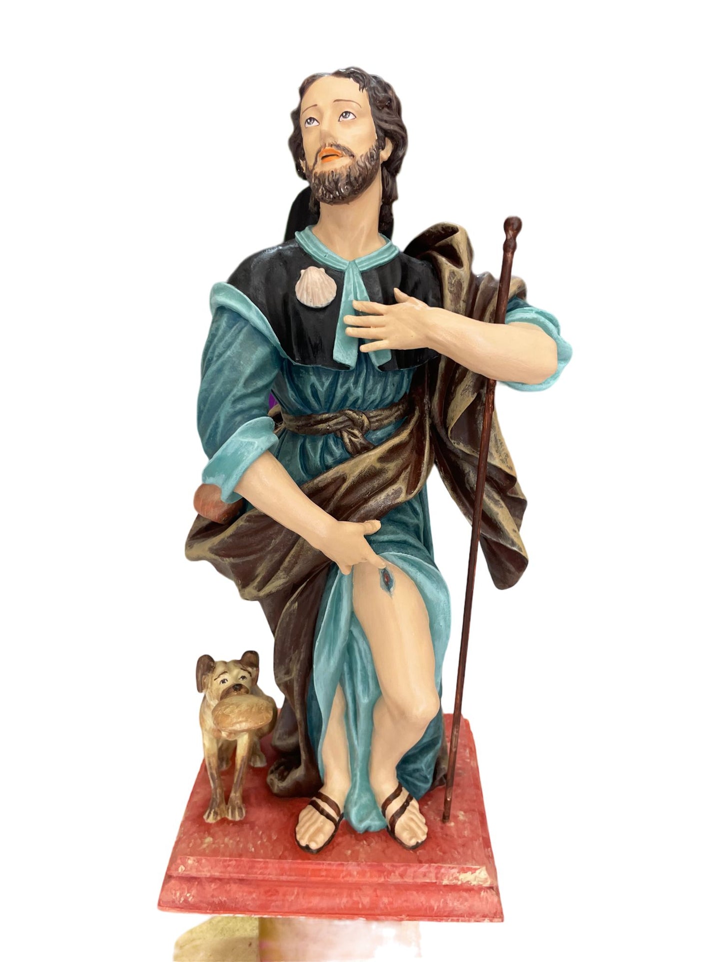 Statua San Rocco - 40cm - dipinta a mano