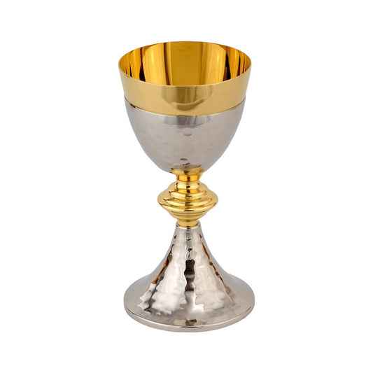 Calice Martellato con Fodera in Argento, altezza 18,5cm - Lux Dei - Vendita Articoli Religiosi