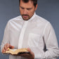 Camicia clergyman diagonale bianco - luxdei.it