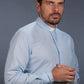 Camicia clergyman fil a filo celeste - luxdei.it