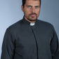 Camicia clergyman fil a filo grigio scuro - luxdei.it