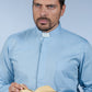 Camicia clergyman spigato celeste - luxdei.it